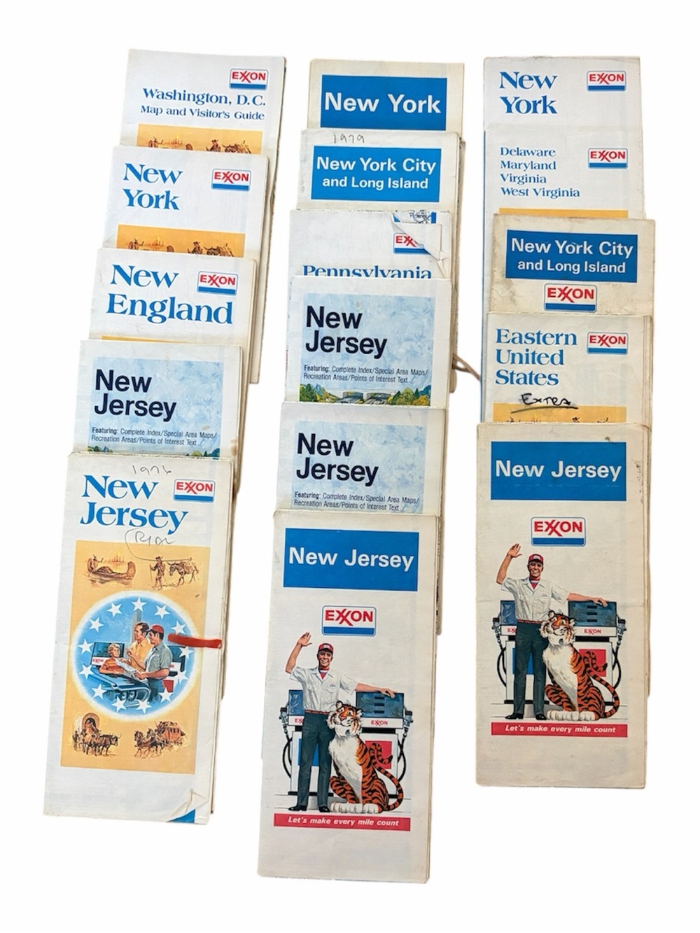 Lot 16 Vintage 70s 80s Exxon Gas Station DC NY NJ Northeast Road Maps